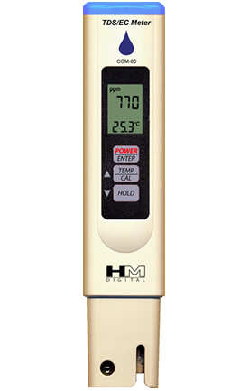 Zenport Hydro Quality Tester Meter COM80 Measures EC/TDS, Temperature Testing, Water Resistant, Factory Calibrated