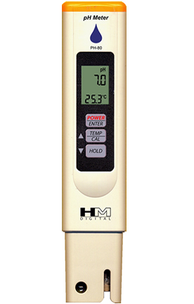 Zenport Hydro pH Tester Meter, PH-80 Measures pH, Temperature Testing, Water Resistant, Factory Calibrated