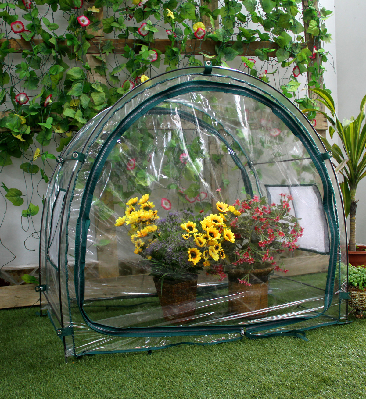 Zenport Mini Greenhouse SH3050LG-PVC-A For Protected Patio, Balcony Plant Growing And Gardening , 3.3 X 2 X 3.3-Feet