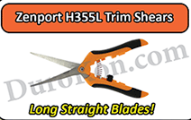 Zenport Shears H355L Long Hydroponic Micro-Blade Trimmer, Cannabis Flower, Weed Trimming Scissors