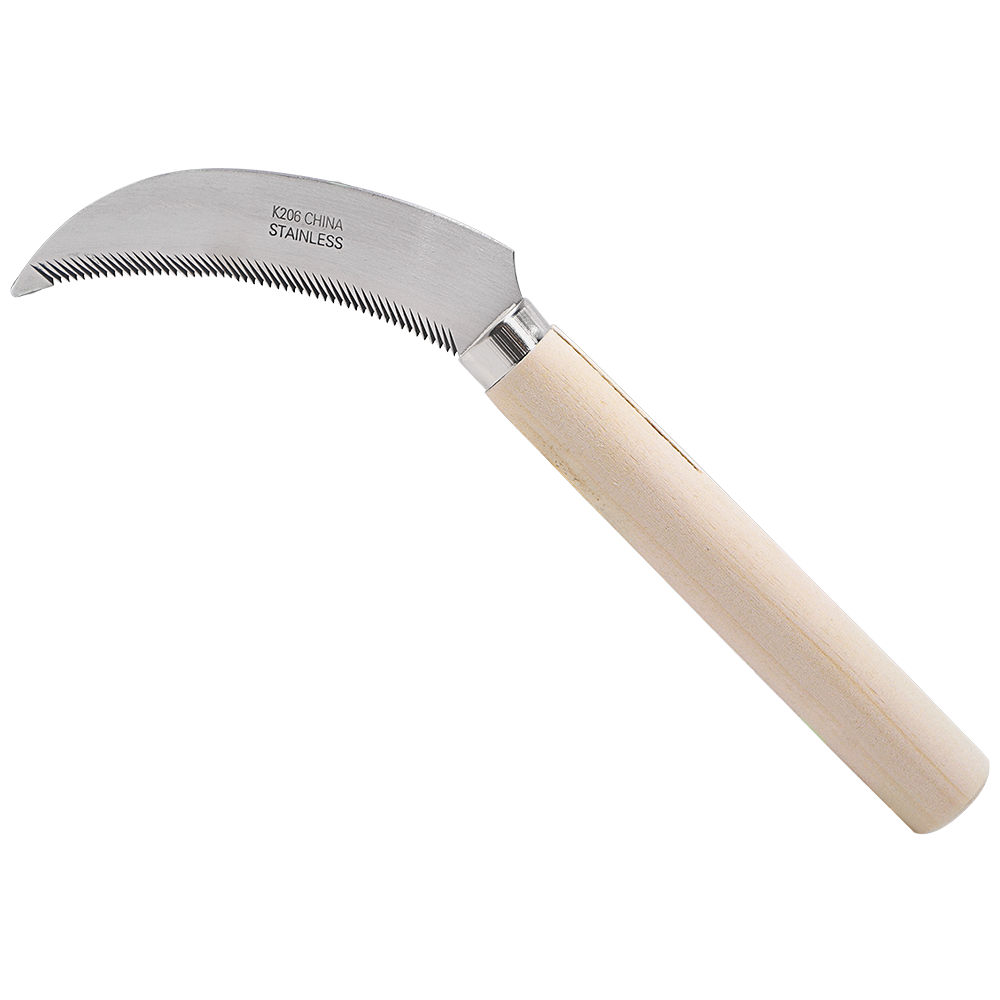 Zenport Sickle K206 Berry Knife/Weeding Sickle, Wood Handle, A+ Grade, Stainless Steel, Serrated 4.3-Inch Blade (image for) Zenport Sickle K206 Berry Knife/Weeding Sickle, Wood Handle, A+ Grade, Stainless Steel, Serrated 4.3-Inch Blade