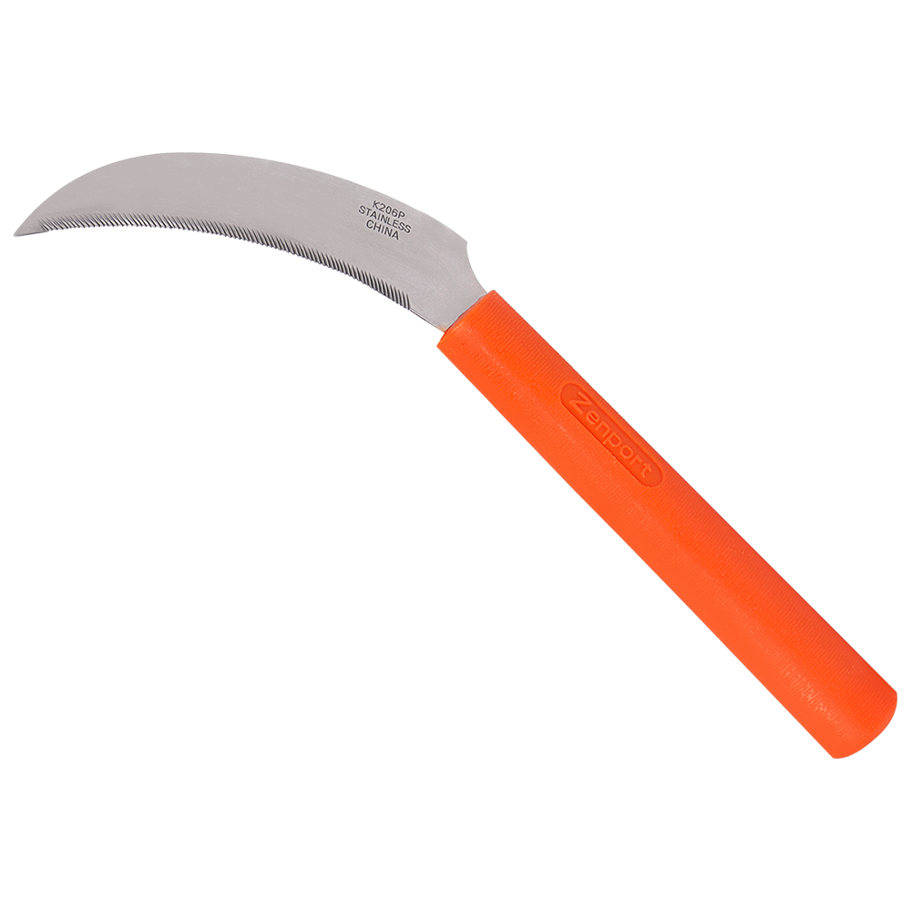 Zenport Sickle K206P Berry Knife/Weeding, Orange Plastic Handle, A+ Grade, Stainless Steel, Light Serration, 4.3-Inch Blade (image for) Zenport Sickle K206P Berry Knife/Weeding, Orange Plastic Handle, A+ Grade, Stainless Steel, Light Serration, 4.3-Inch Blade