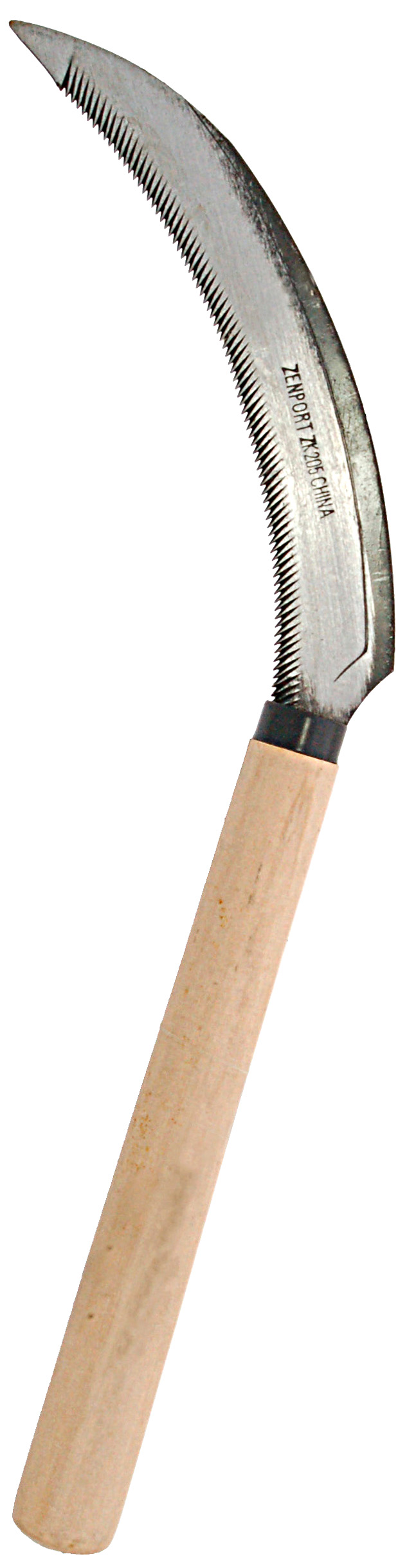 Zenport Sickle K205 Couteau de récolte Faucille de désherbage, Berry Lavender Paysage végétal, Manche en bois, Bord dentelé, La