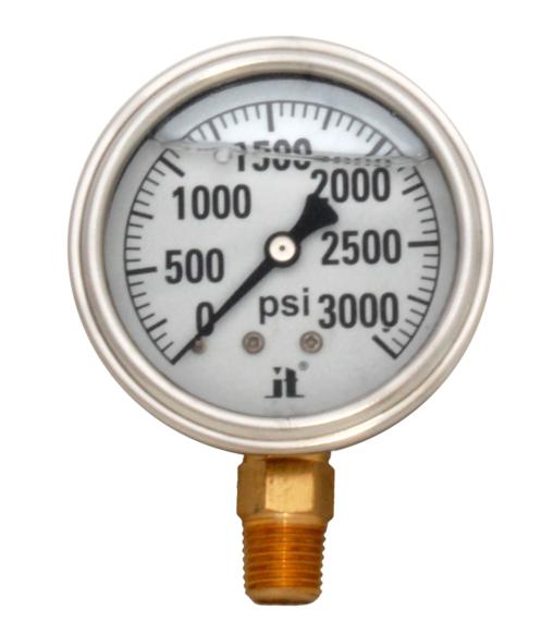 Zenport Zen-Tek Pressure Gauge LPG3000 Liquid Glycerin Filled Pressure Gauge 0-3000 Psi