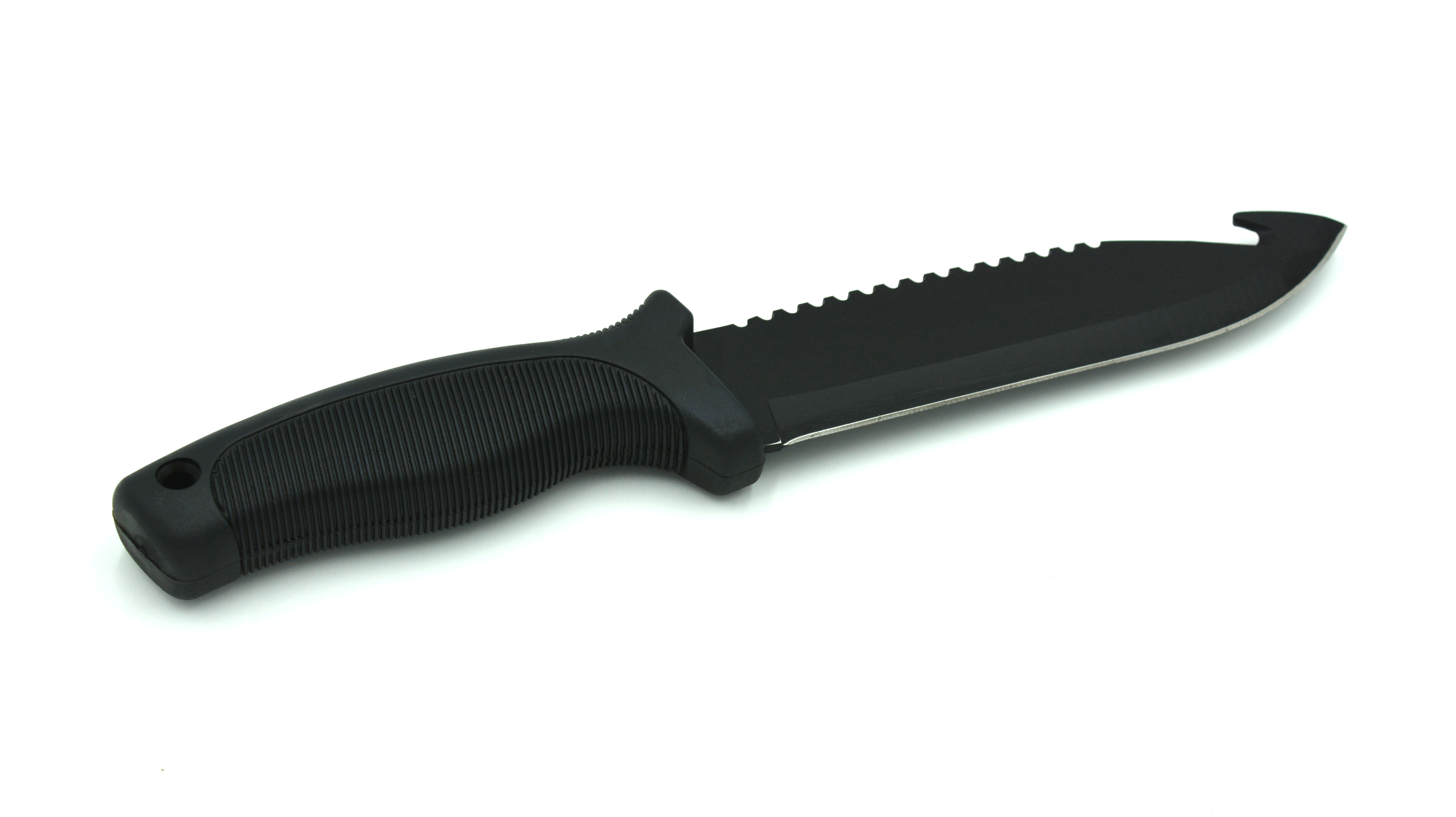 Zenport Couteau de chasse 14032E 5,9 pouces 440 lame en acier inoxydable, dents de scie, crochet en boyau, gaine, 10,6 pouces de