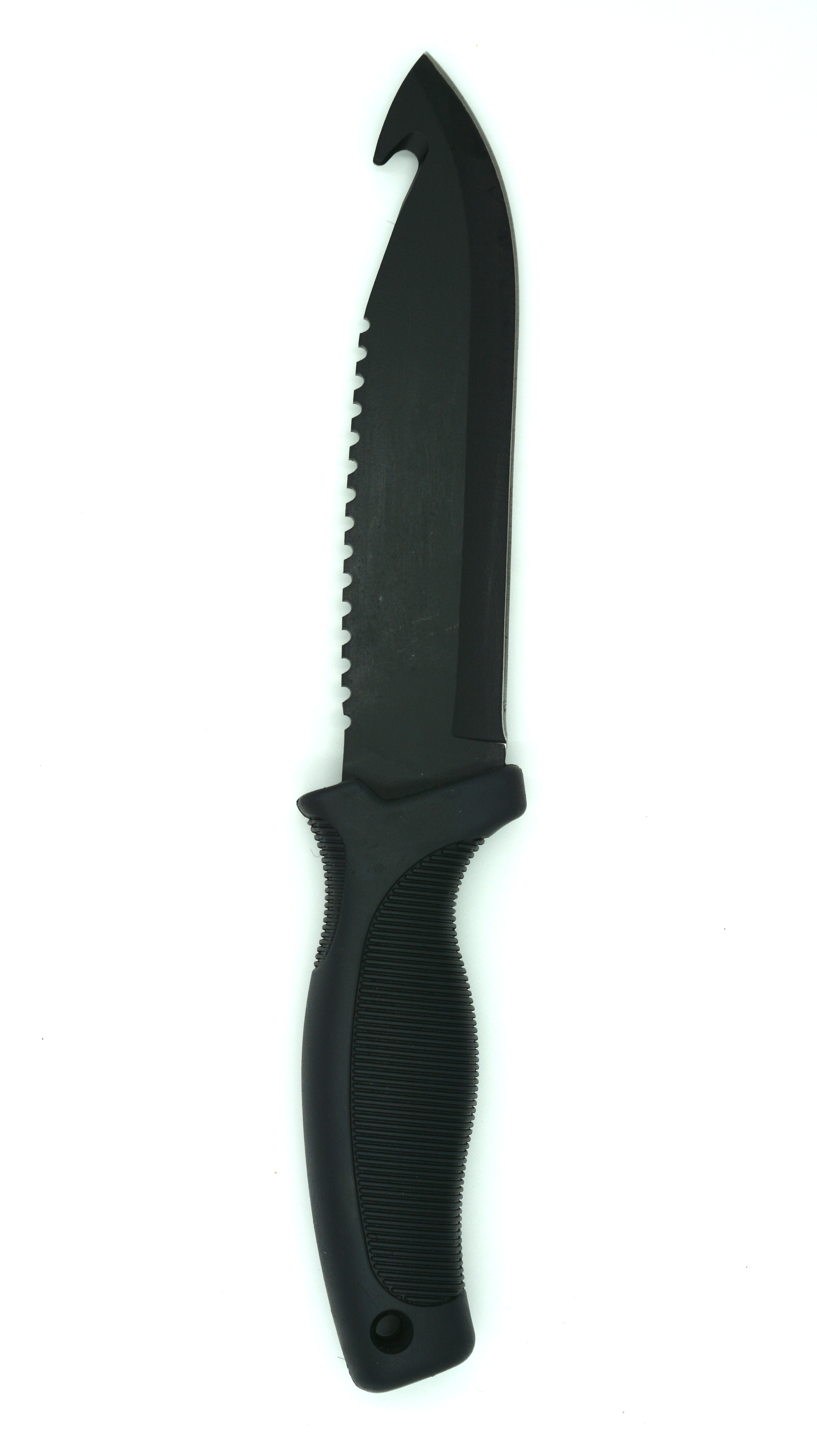 Zenport Couteau de chasse 14032E 5,9 pouces 440 lame en acier inoxydable, dents de scie, crochet en boyau, gaine, 10,6 pouces de