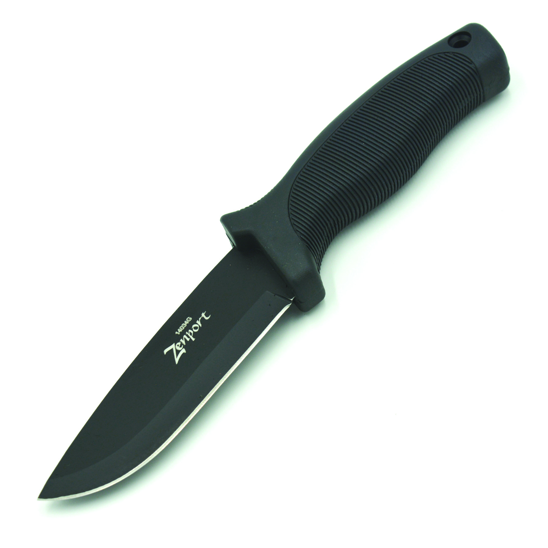 Zenport Cuchillo de caza 14034G hoja de acero inoxidable 4.2 pulgadas 440C, funda, 9 pulgadas de largo