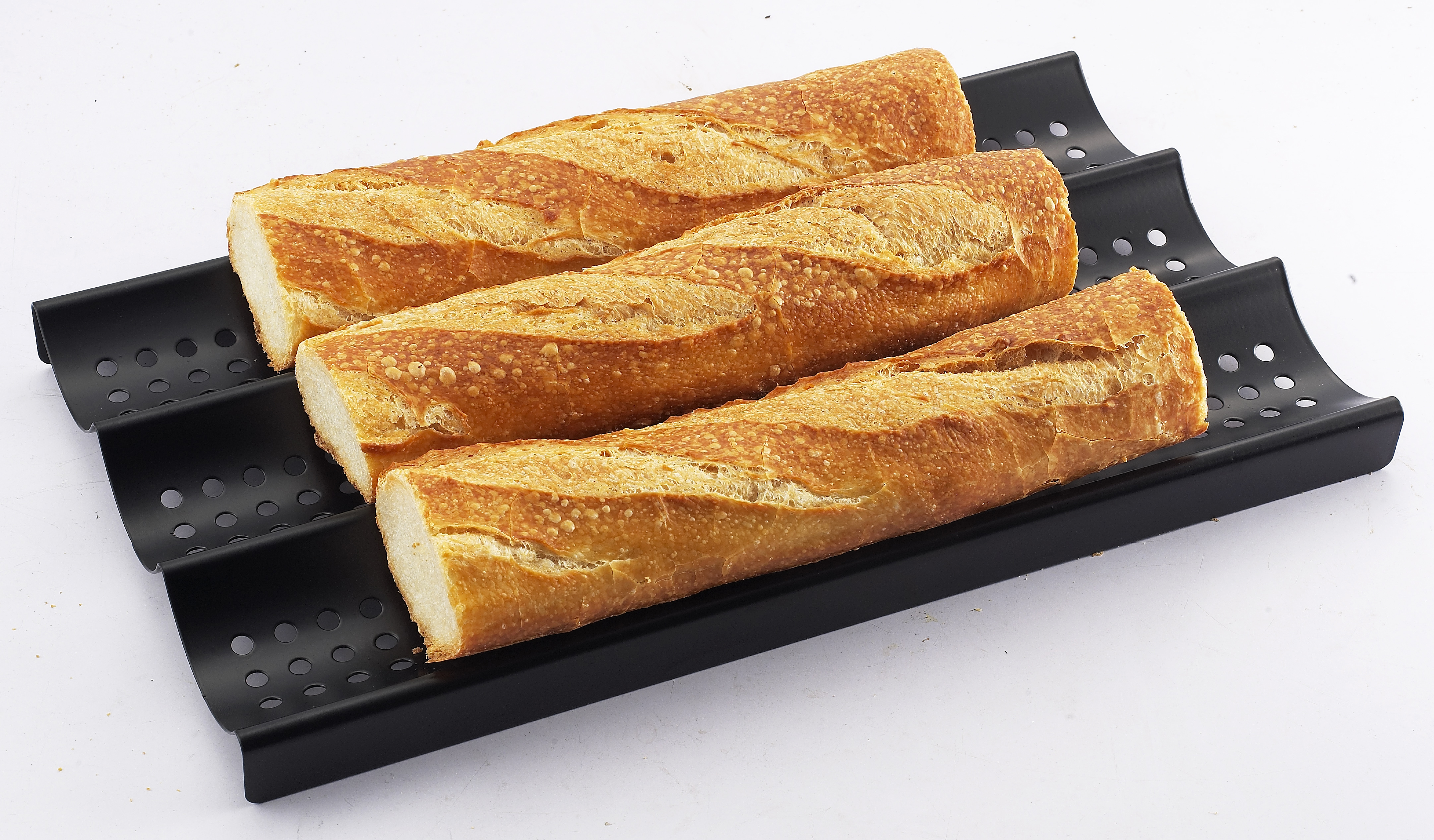 Zenport ZenUrban 870002 3-Loaf Perforated Baguette French Bread Pan, Nonstick, 16 by 9-Inches - Click Image to Close