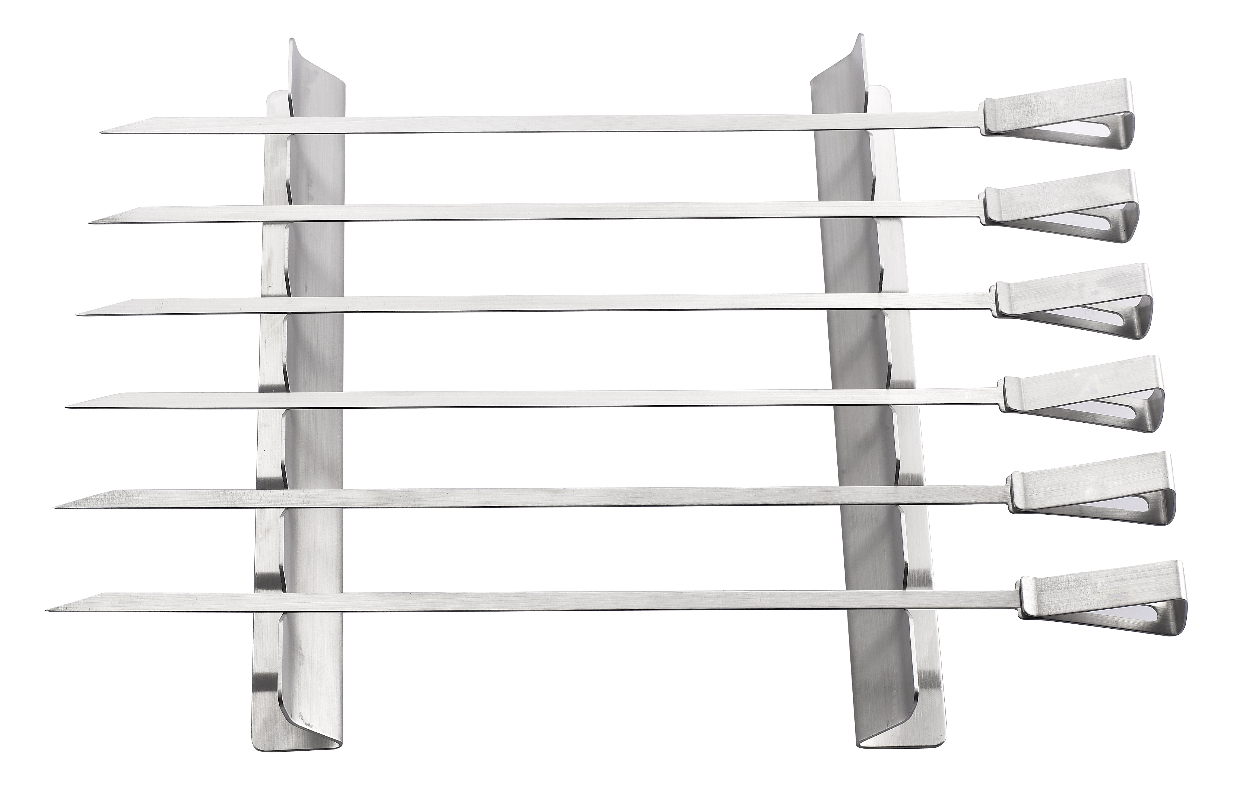 Zenport ZenUrban 870007 Grilling Kabob Rack with 6 Wide Skewers, Stainless Steel - Click Image to Close