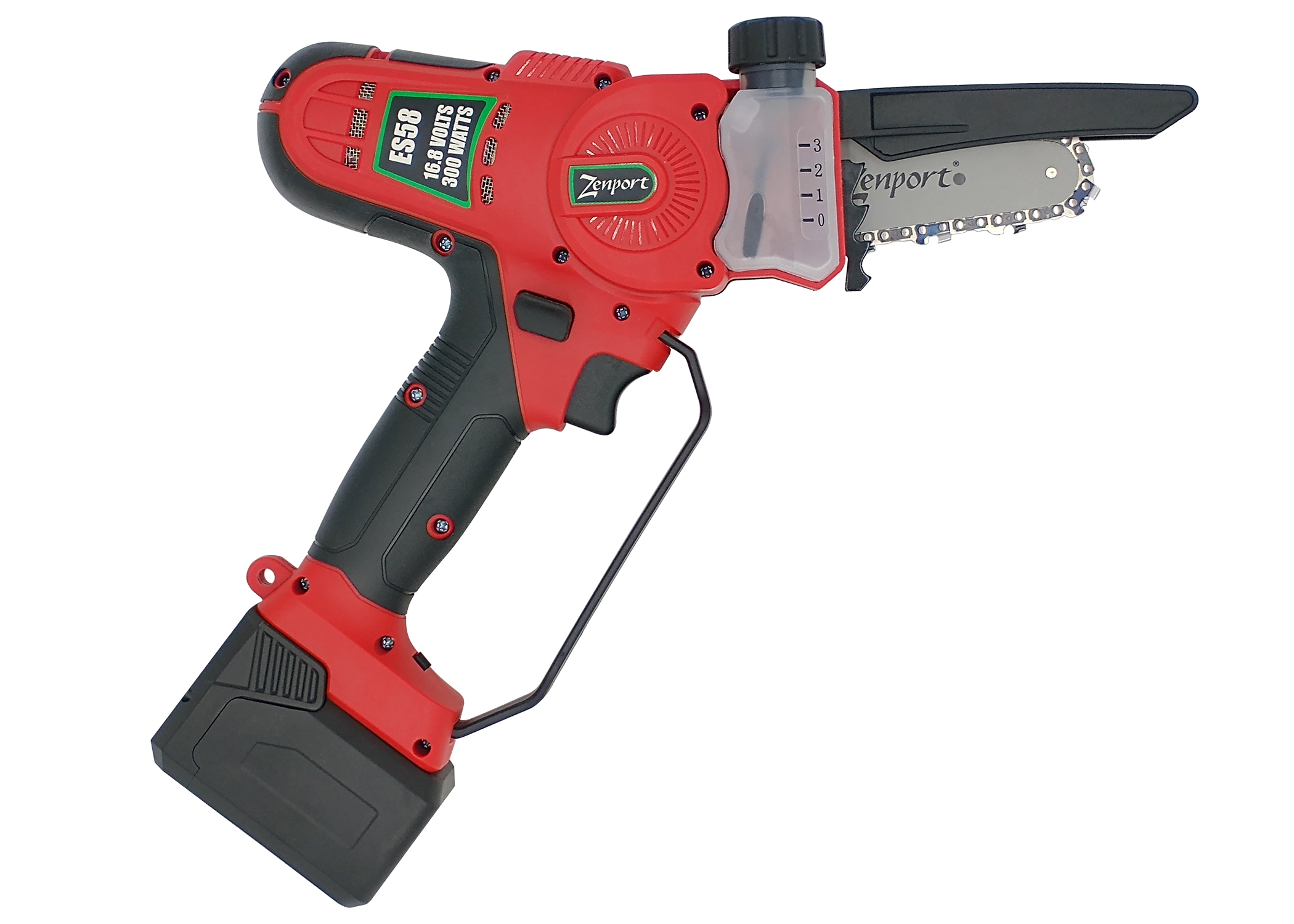 Zenport Chainsaw ES58 4-Inch, 2.3-Inch Cut, 16.8-Volt Battery, Cordless - Click Image to Close