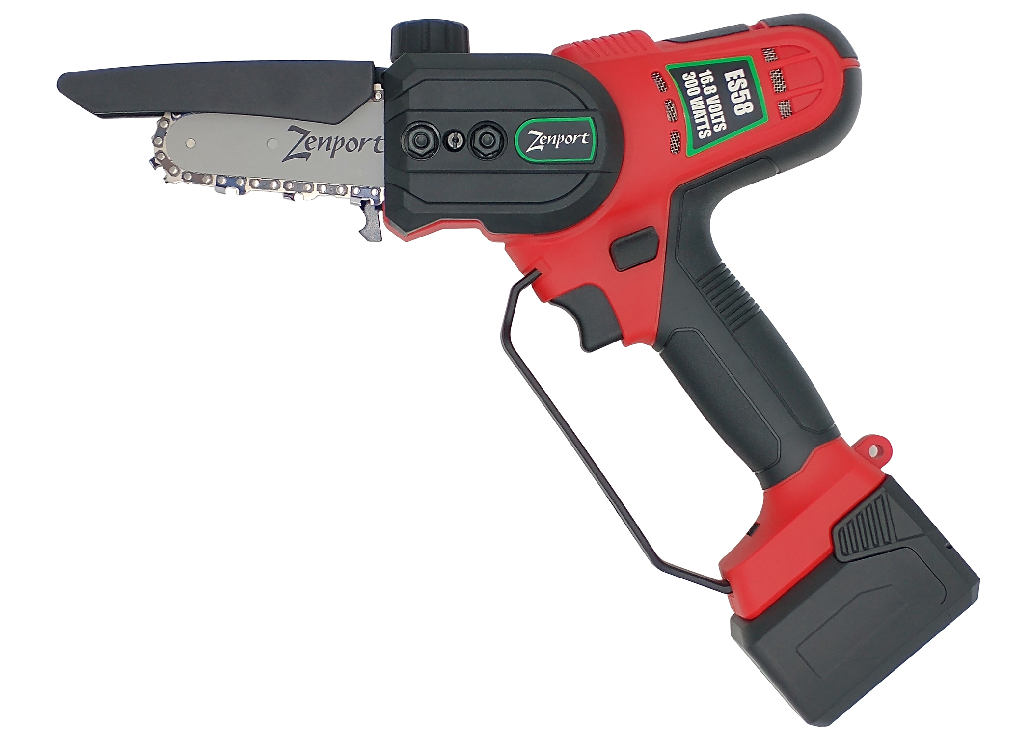 Zenport Chainsaw ES58 4-Inch, 2.3-Inch Cut, 16.8-Volt Battery, Cordless - Click Image to Close