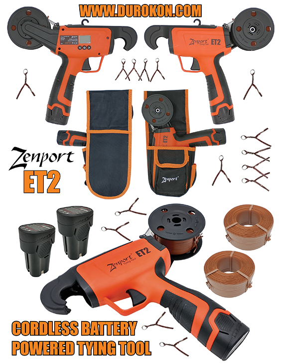 Zenport Cordless Electric Plant Tying Tool ET2 Electric Tapener, Battery Powered Hand-Held Twist Tie Machine