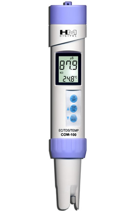 Zenport eau COM100 Qualité compteur d'essai, étanche, mesure EC / TDS, testeur de température, IP-67 note, étalonnée en usi