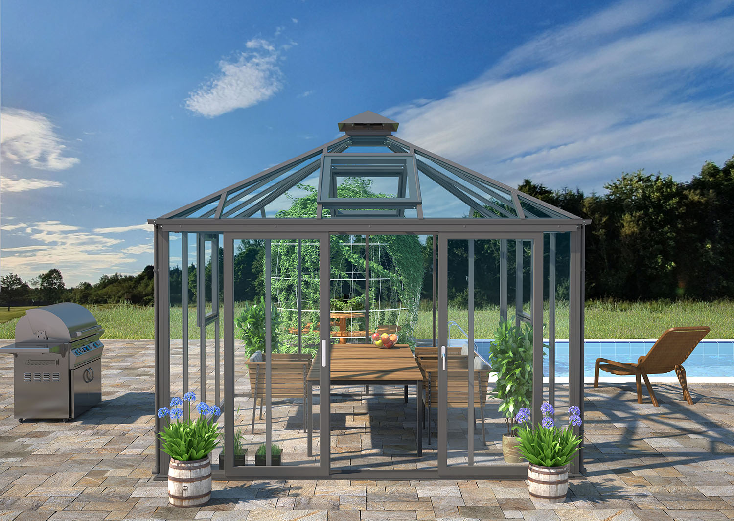 Zenport Babylon Sunroom SH10Z1-2, 110.3-SqFt, 10.5 X 10.5-Feet