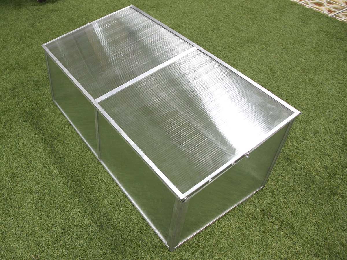 Zenport Mini Greenhouse SH7005-ZD Folding Aluminum Cold Frame Greenhouse, Foldable, 3.3 x 1.6 x 1.3-Feet