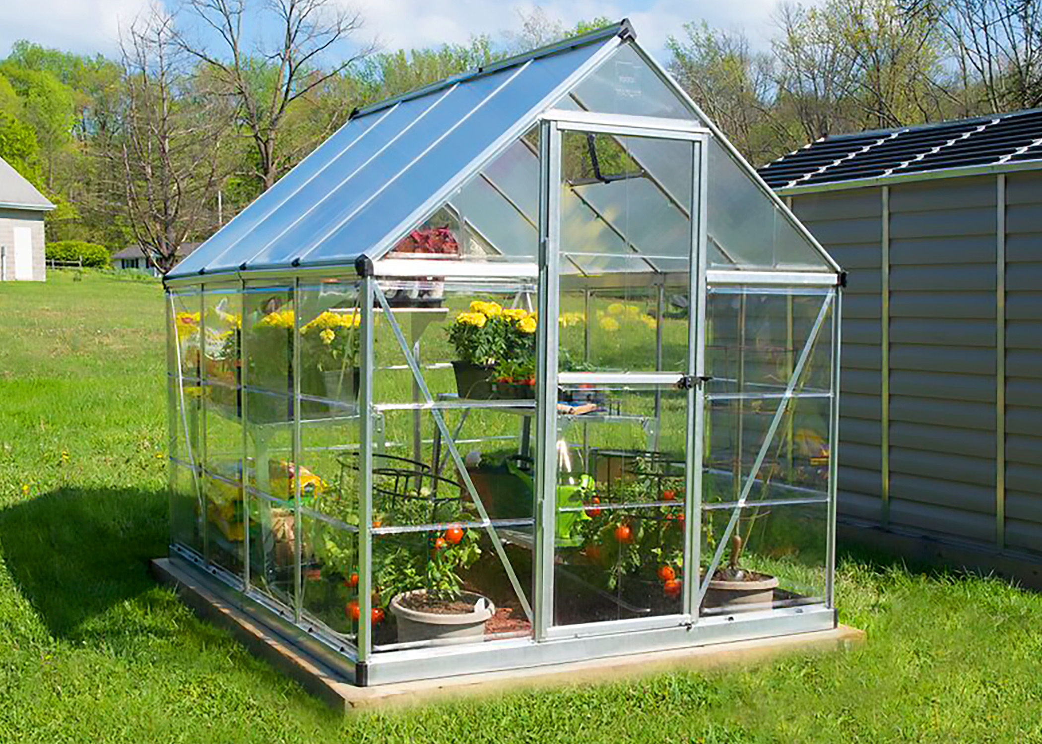 Zenport Walk-In Greenhouse SH7901 (L) 103 x (W) 78 x (H) 81 inch Aluminum Frame - Click Image to Close