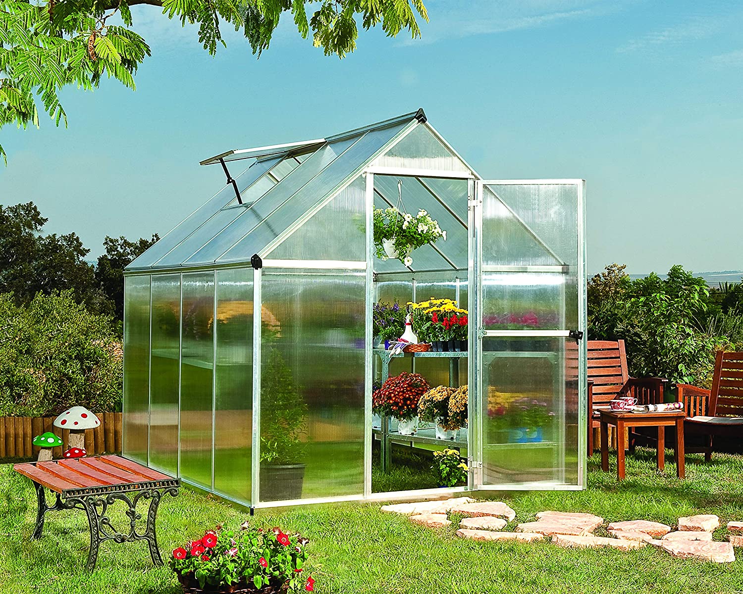 Zenport Walk-In Greenhouse SH7901 (L) 103 X (W) 78 X (H) 81 Inch Aluminum Frame