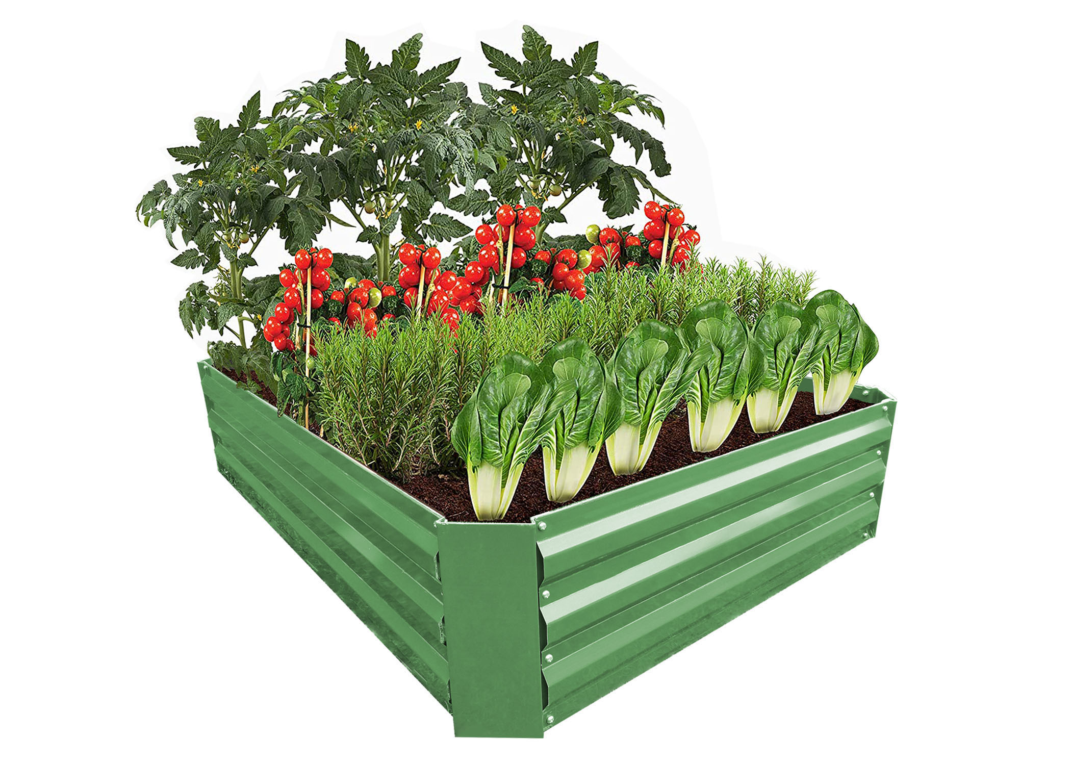 Zenport WS1003 Raised Garden Bed Kit, Green, 39.4 x 39.4 x 11.8-inches