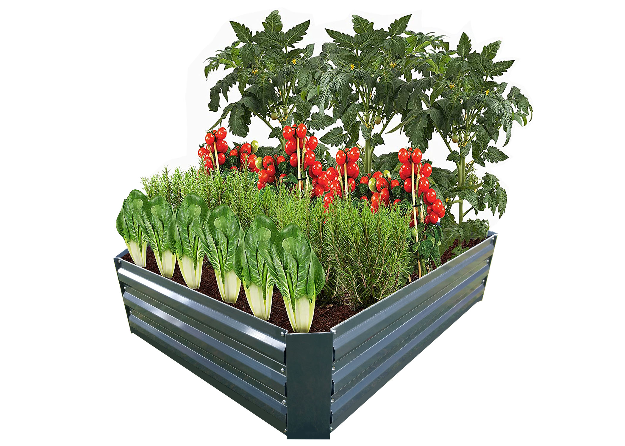 Zenport WS1203 Raised Garden Bed Kit, Gray, 47.3 x 35.4 x 11.8-inches - Click Image to Close