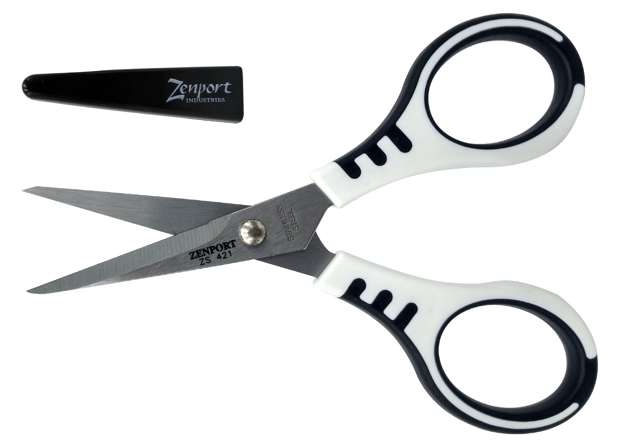 Zenport ZS421 Scissors, Trimmer Bee, 5.25-inch long, Stainless, Safety Cap