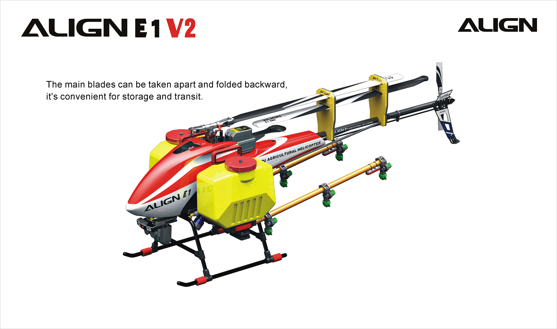 Zenport ALIGN E1 V2 Agricultural Helicopter Crop Spraying Drone Combo, Battery Powered, Two-Blade Rotor - Click Image to Close