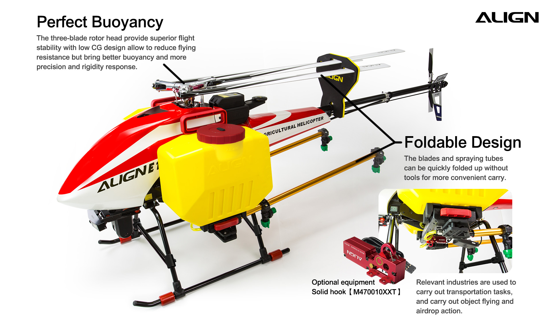 Zenport ALIGN E1 V2 Agricultural Helicopter Crop Spraying Drone Combo, Battery Powered, Two-Blade Rotor - Click Image to Close