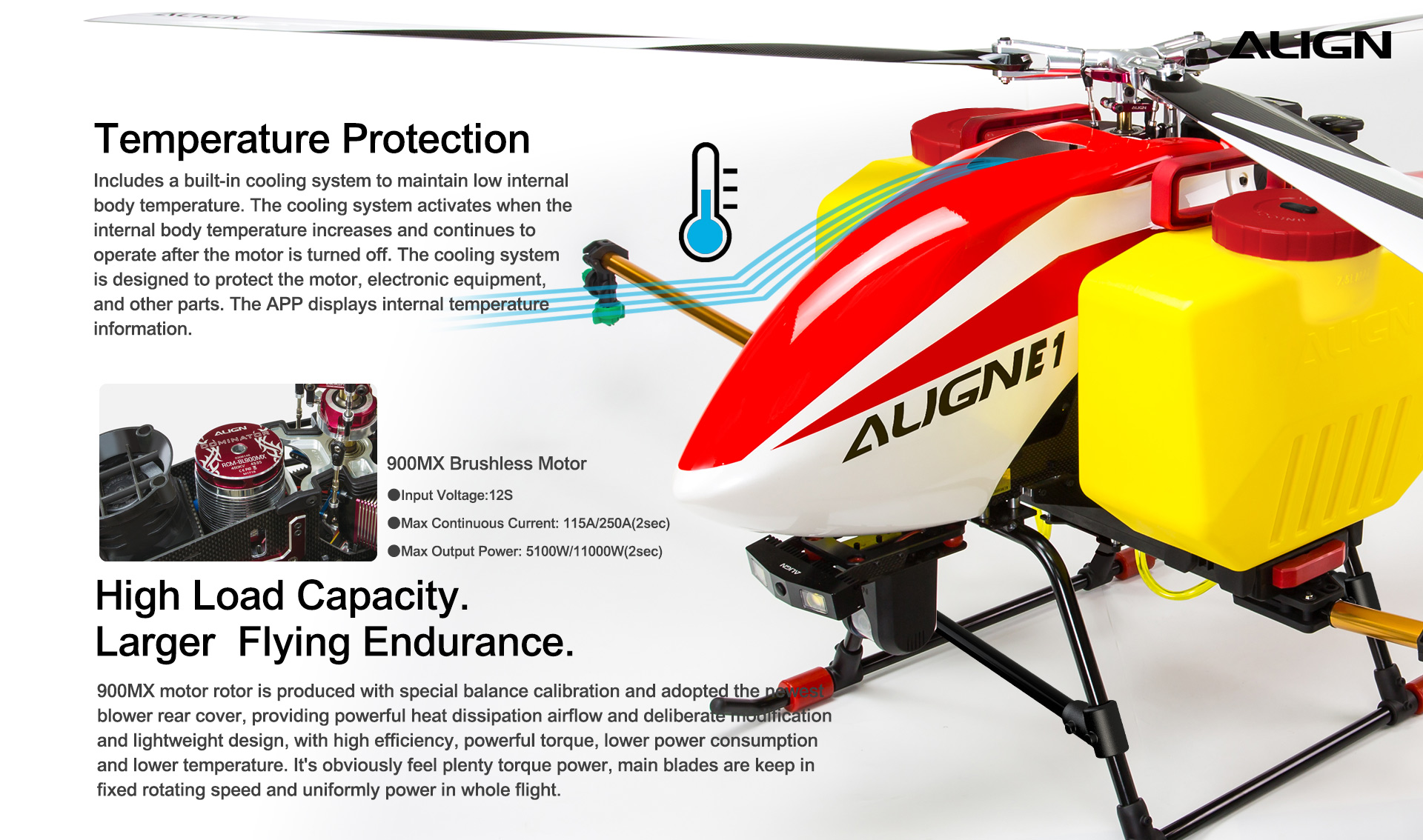 Zenport ALIGN E1 V2 Agricultural Helicopter Crop Spraying Drone Combo, Battery Powered, Two-Blade Rotor