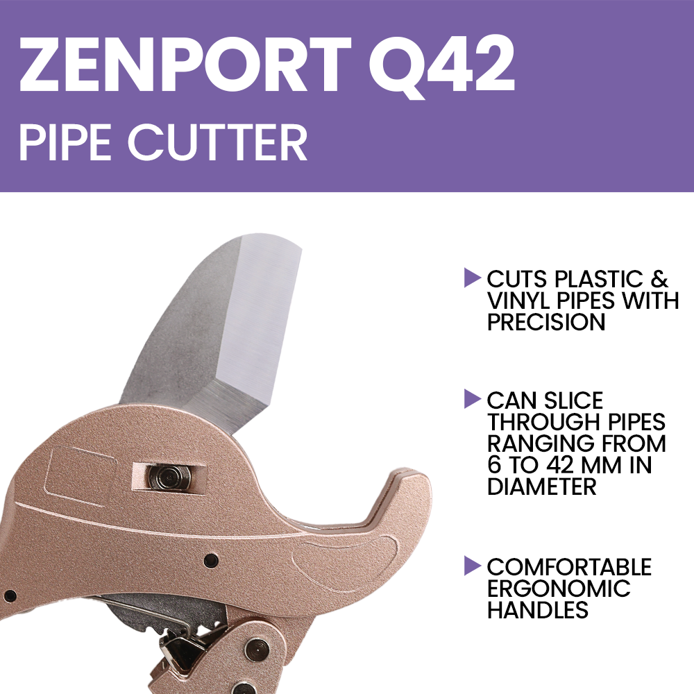 (image for) Zenport Q42 Pruner PVC Pipe Cutter, 1.65-inch Cut, Ratchet Action