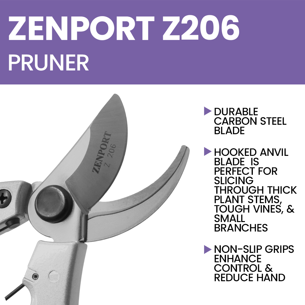 (image for) Zenport Z206 Pruner Heavy Duty Japanese Pro, Chrome Plated, 7-Inch Long