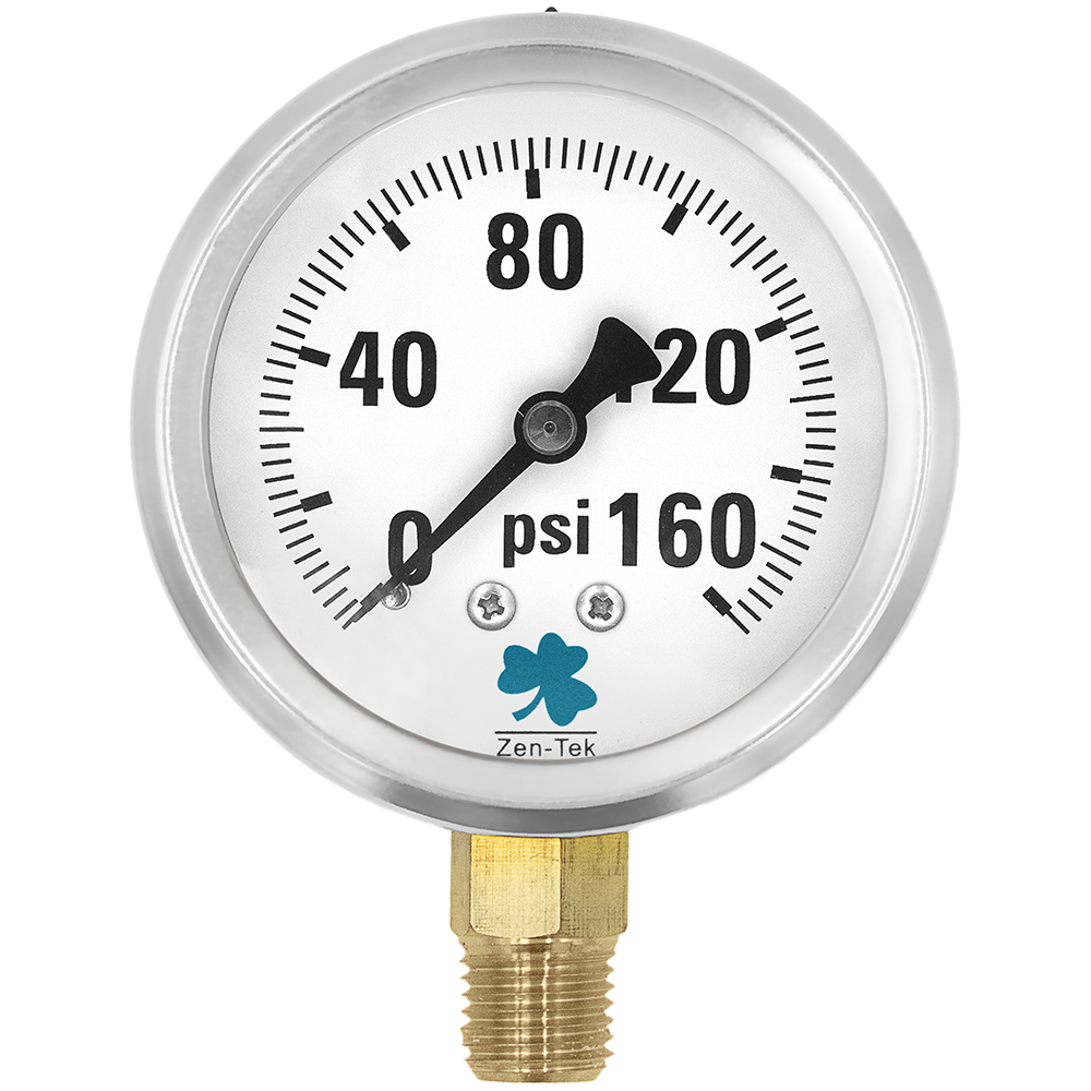 Zenport Zen-Tek Pressure Gauge LPG160 Liquid Glycerin Filled Pressure Gauge, 0-160 Psi (image for) Zenport Zen-Tek Pressure Gauge LPG160 Liquid Glycerin Filled Pressure Gauge, 0-160 Psi