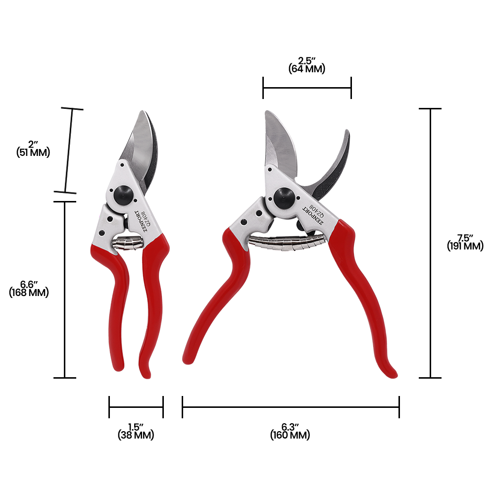(image for) Zenport QZ408 Pruner Ergonomic Professional, 1-Inch Cut, 8.25-Inch Long