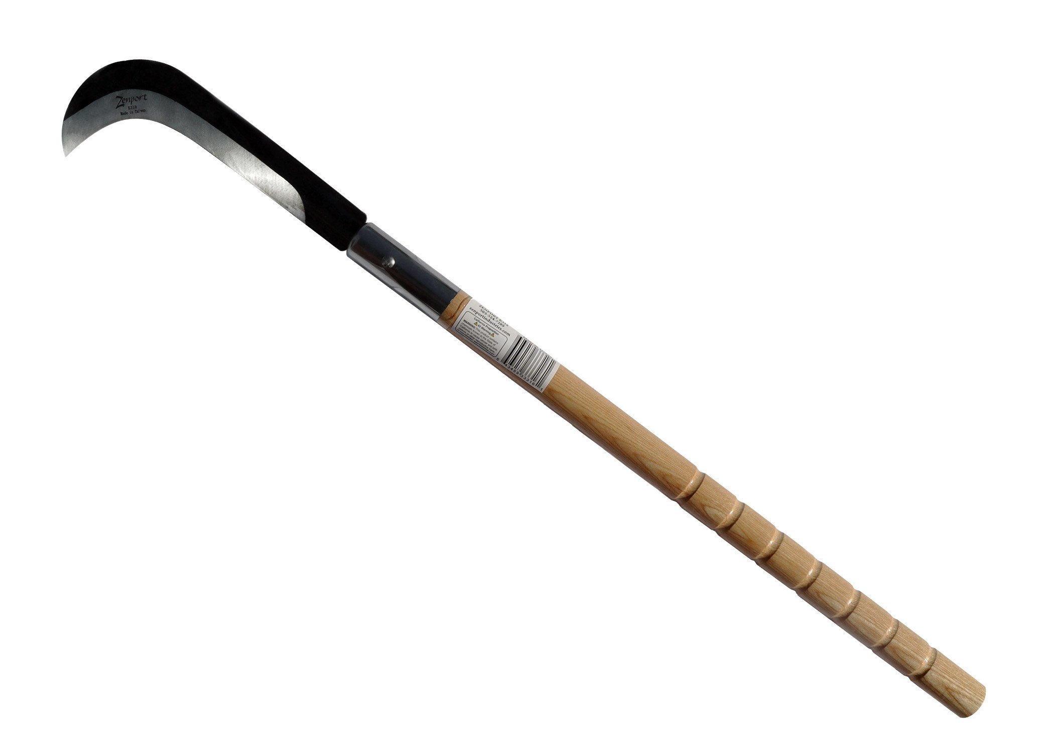 Zenport Sickle K318 Brush Clearing Sickle, 9-Inch SK5 Carbon Steel Hooked Blade, 21.5-Inch Wooden Handle (image for) Zenport Sickle K318 Brush Clearing Sickle, 9-Inch SK5 Carbon Steel Hooked Blade, 21.5-Inch Wooden Handle