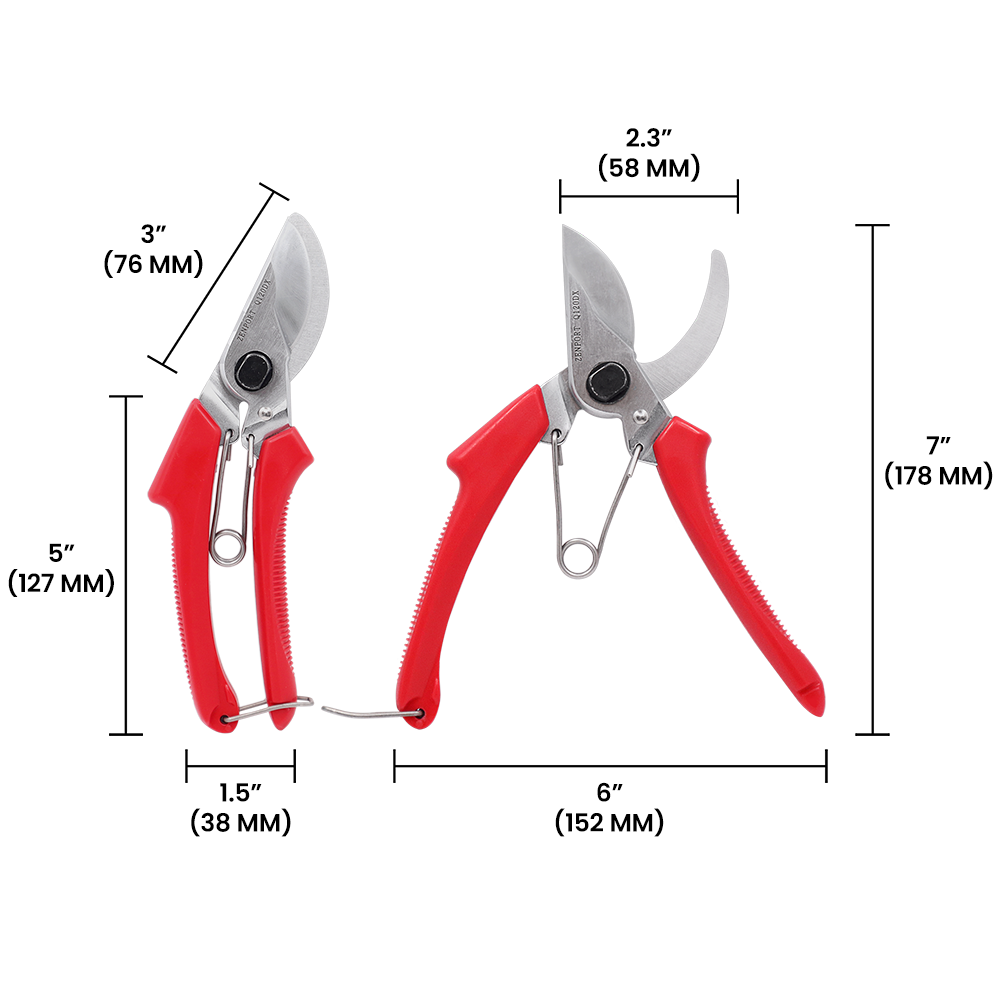 (image for) Zenport Q120DX Pruner Precision Pocket, Japanese Secateur, Wishbone Spring, 8-Inch