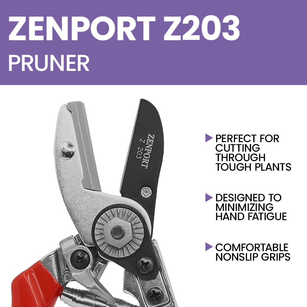 (image for) Zenport Z203 Pruner Heavy Duty Anvil Crew, Die Cast Aluminum Handles, 8.5-Inch