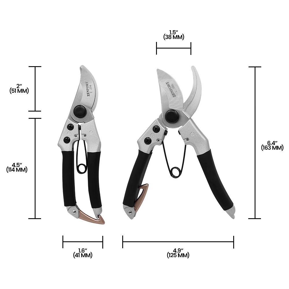 (image for) Zenport Z206 Pruner Heavy Duty Japanese Pro, Chrome Plated, 7-Inch Long