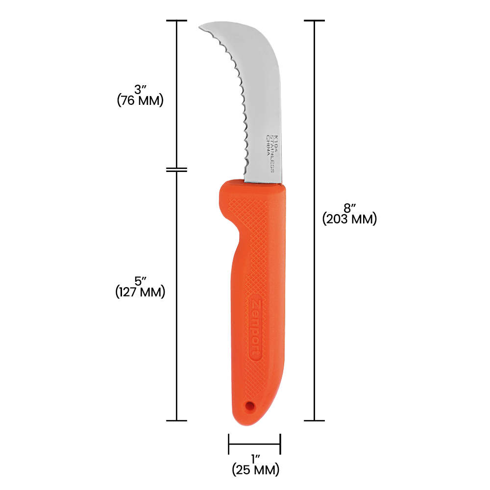 (image for) Zenport Sod Knife K104 Harvest Landscape Knife, 3-Inch Stainless Steel Deep Serrated Blade