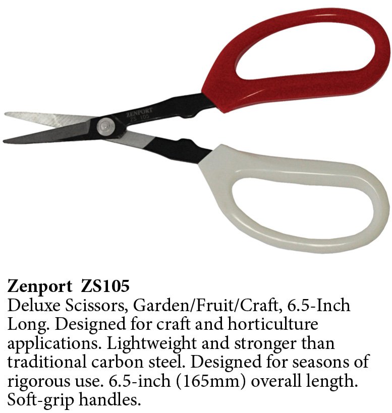 (image for) Zenport Scissors ZS105 Deluxe Scissors, Garden, Fruit, Craft, 6.5-Inch Long