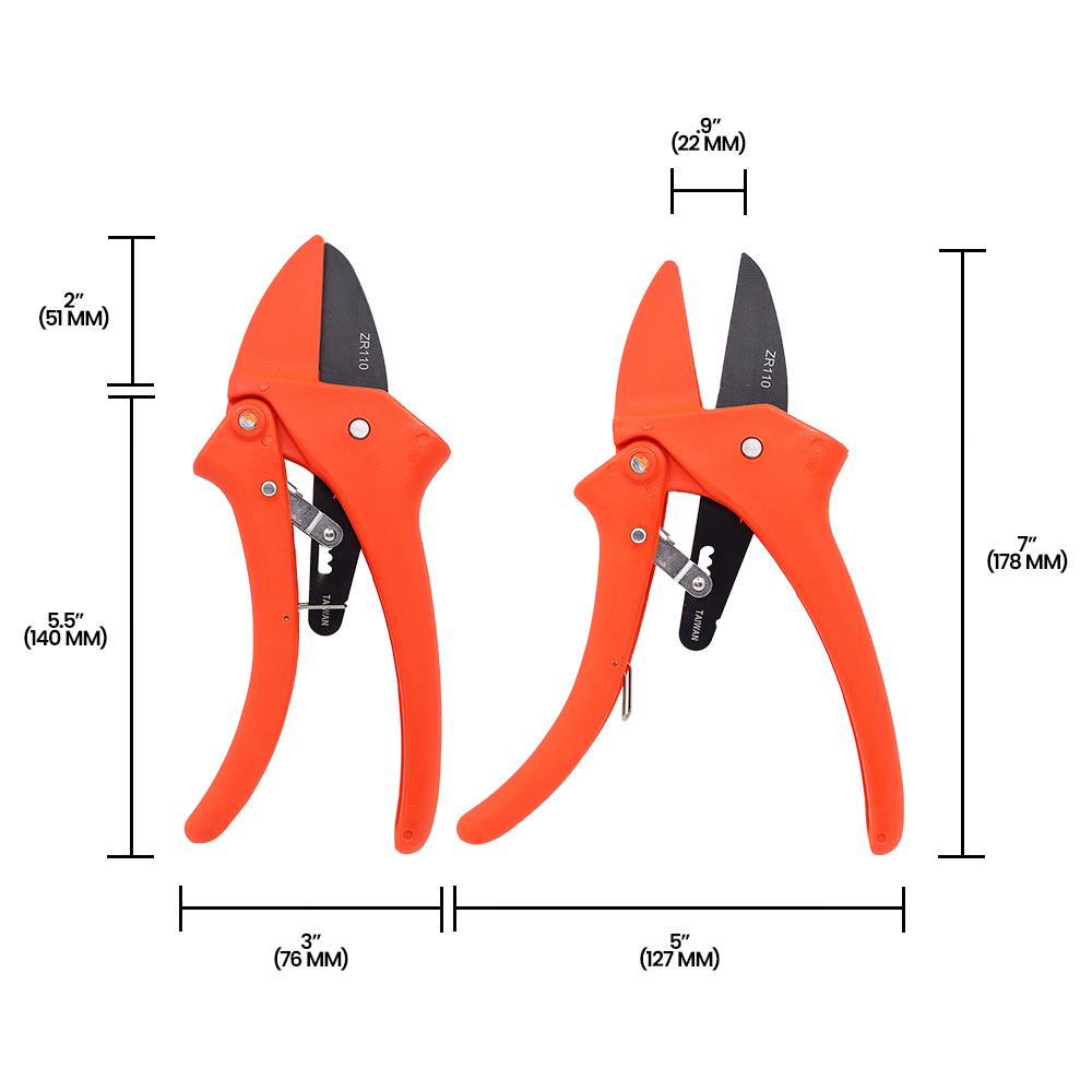 (image for) Zenport ZR110 Pruner Ratchet Standard, Easy Cutting Action, .5-Inch Cut, 7-Inch Long