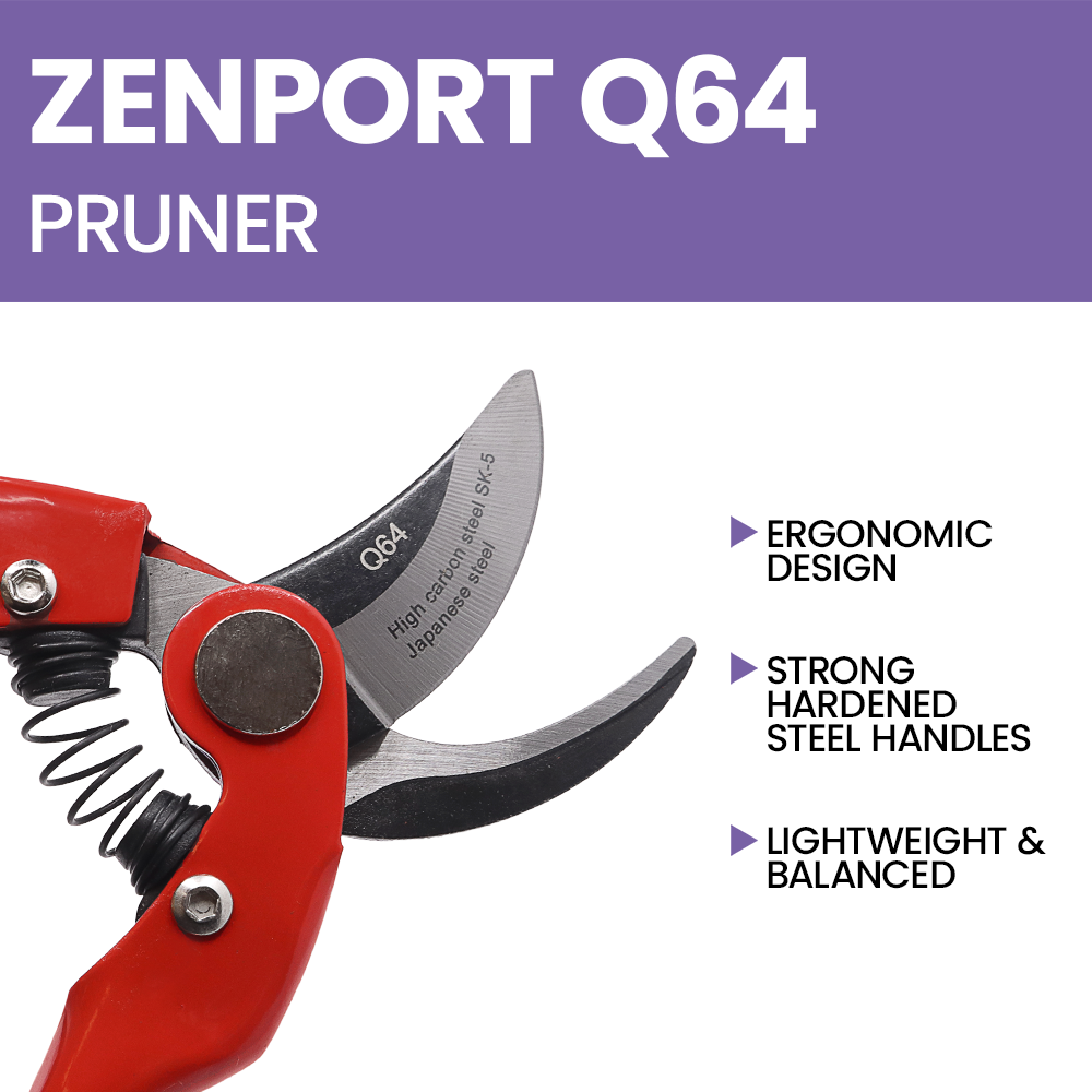 (image for) Zenport Q64 Pruner Heavy Duty Professional, SK5 Japanese Steel Cutting Blade, .75-Inch Cut, 7-Inch Long