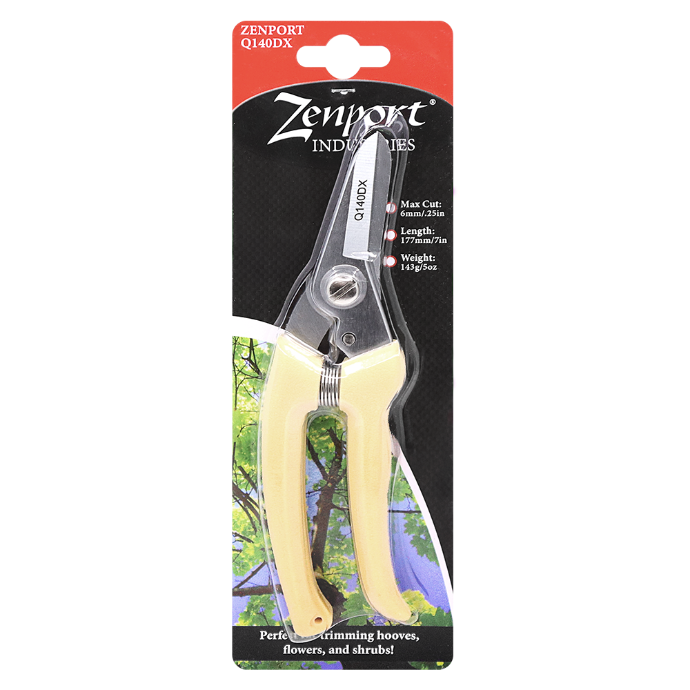 (image for) Zenport Q140DX Pruner Hoof Trimmer, Floral Bunch Cutter, Hard Chrome Plated, 7-Inch