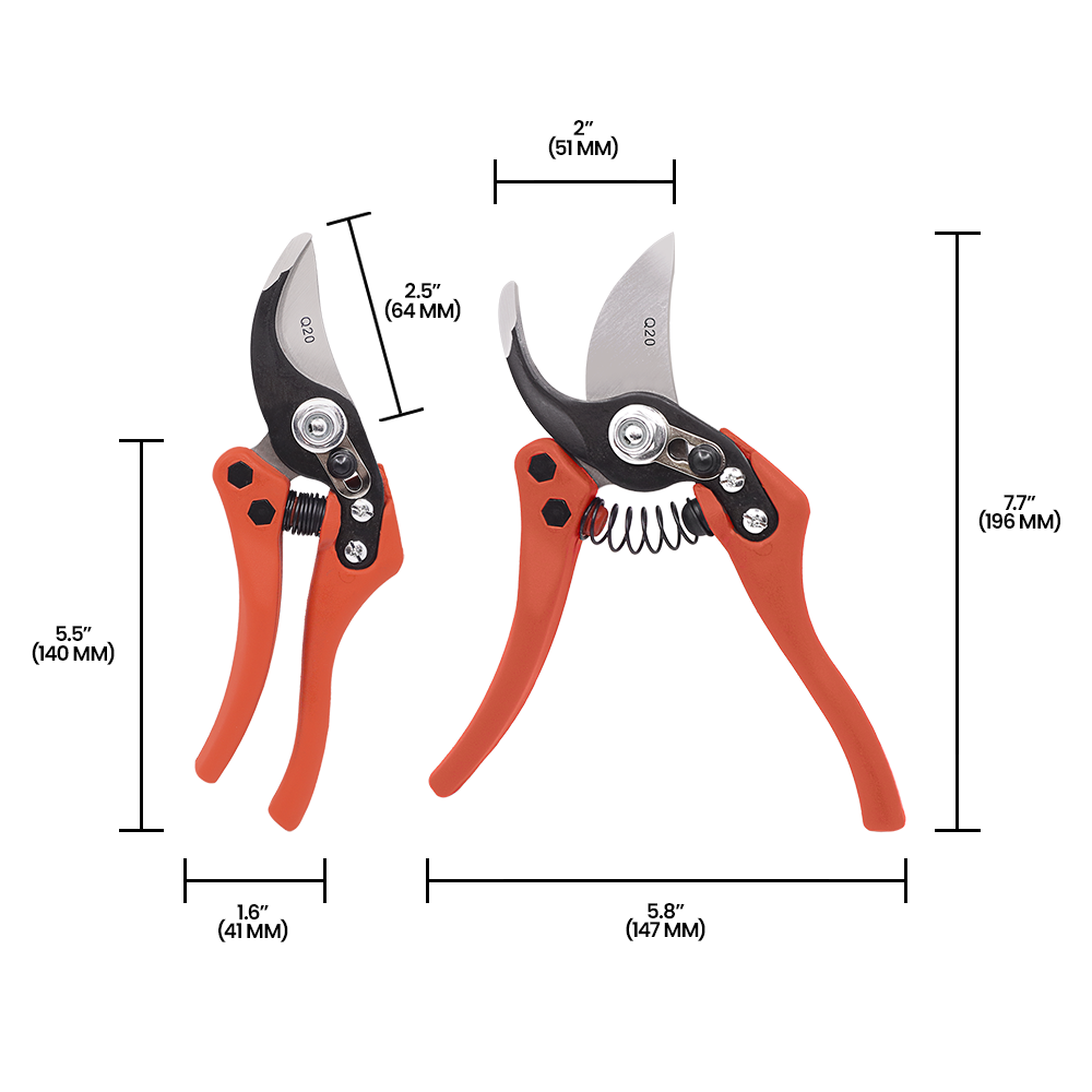(image for) Zenport Q20 Pruner Euro-Pro Small P1-20, .75-inch Cut, 8-Inch Long,