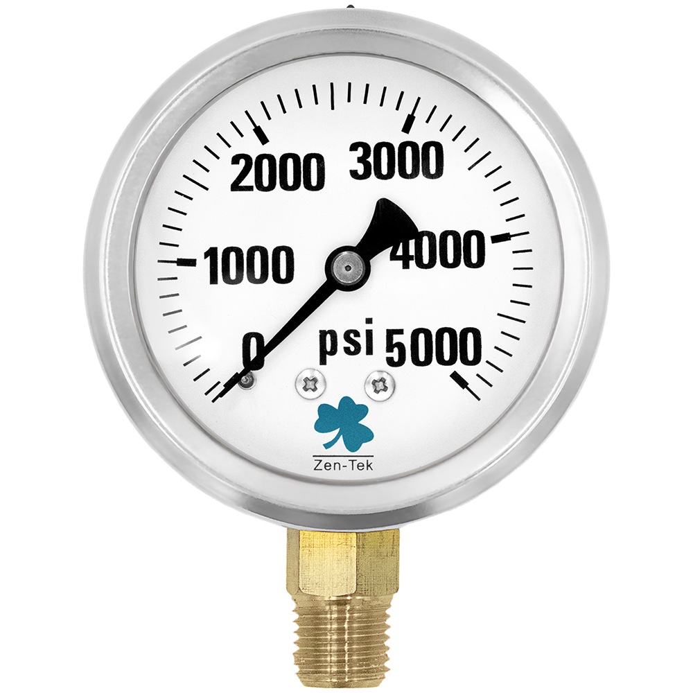 Zenport Zen-Tek Pressure Gauge LPG5000 Liquid Glycerin Filled Pressure Gauge 0-5000 Psi (image for) Zenport Zen-Tek Pressure Gauge LPG5000 Liquid Glycerin Filled Pressure Gauge 0-5000 Psi