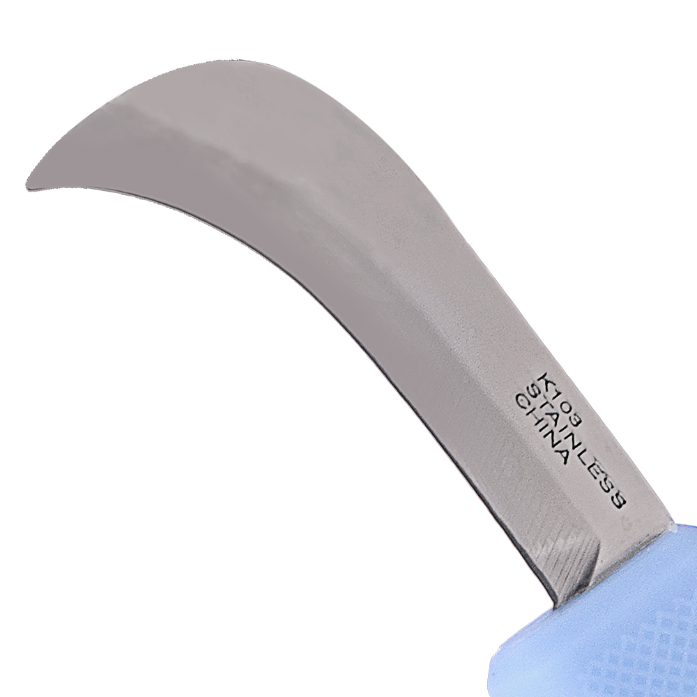 (image for) Zenport Sod/Mushroom Knife K103-BLUE Harvest Utility Knife, 3-Inch Straight Stainless Steel Non-Serrated Blade