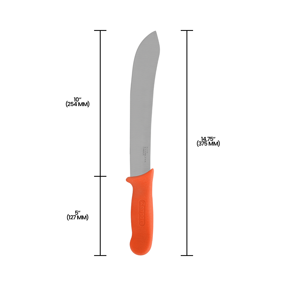 (image for) Zenport Harvest Knife K119 Butcher/Field Harvest Knife, Stainless Steel, 10-Inch Blade