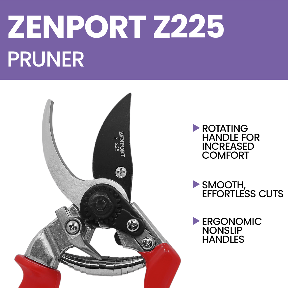 (image for) Zenport Z225 Pruner Heavy Duty Rotating Handle Crew, Die Cast Aluminum Handles, 1-Inch Cut, 8.5-Inch Long