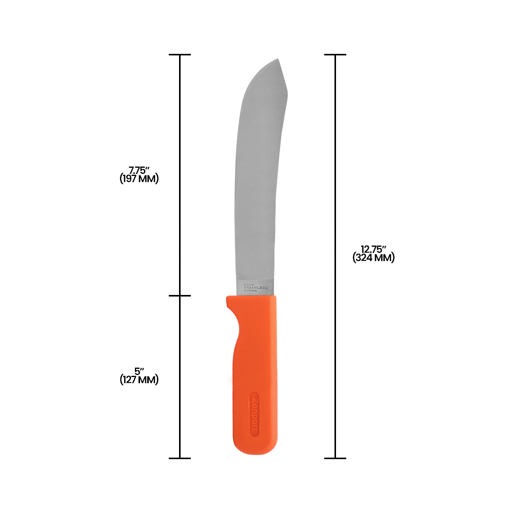 (image for) Zenport Harvest Knife K118 Row Crop Harvest Knife, Butcher, 7.75-Inch Stainless Steel Blade