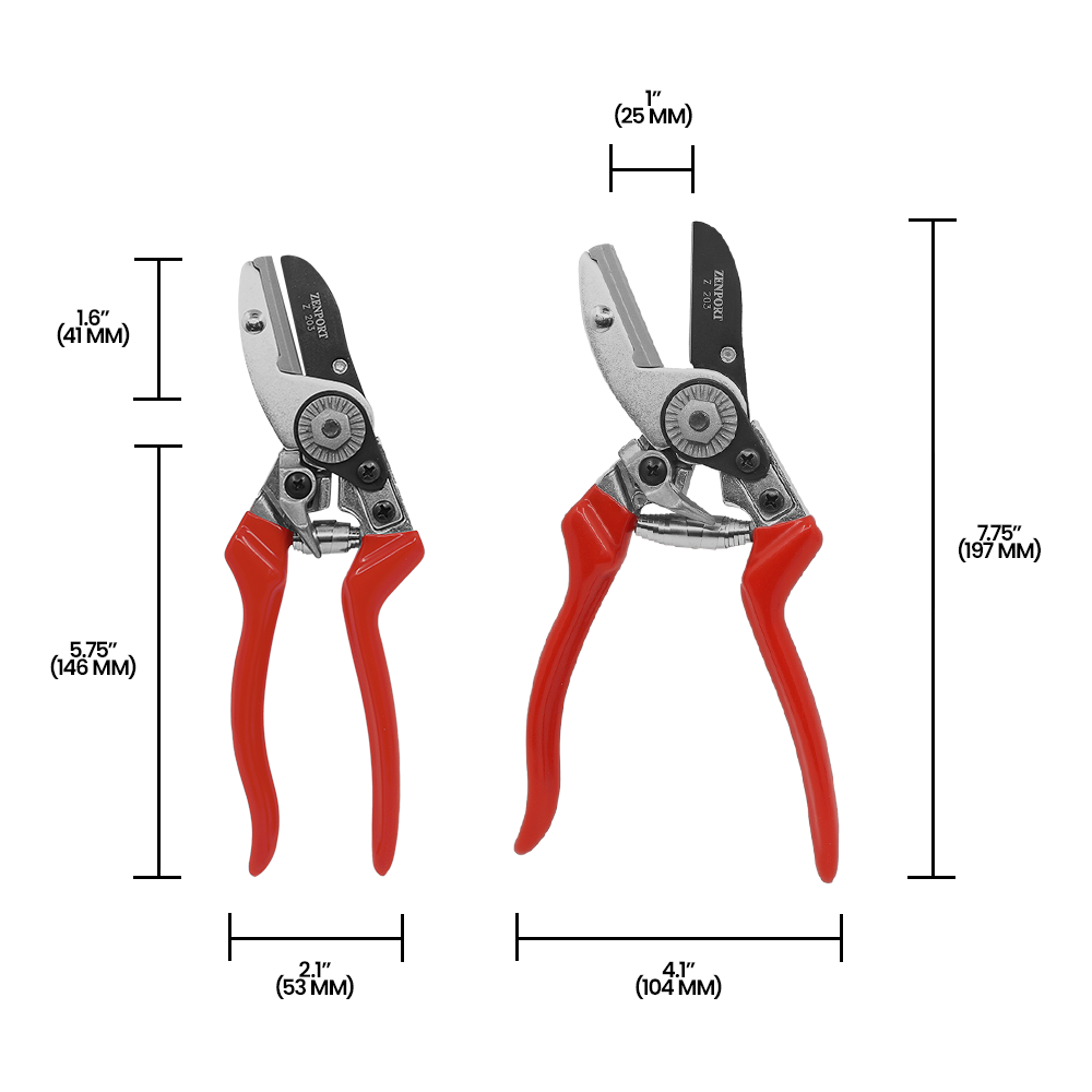 (image for) Zenport Z203 Pruner Heavy Duty Anvil Crew, Die Cast Aluminum Handles, 8.5-Inch