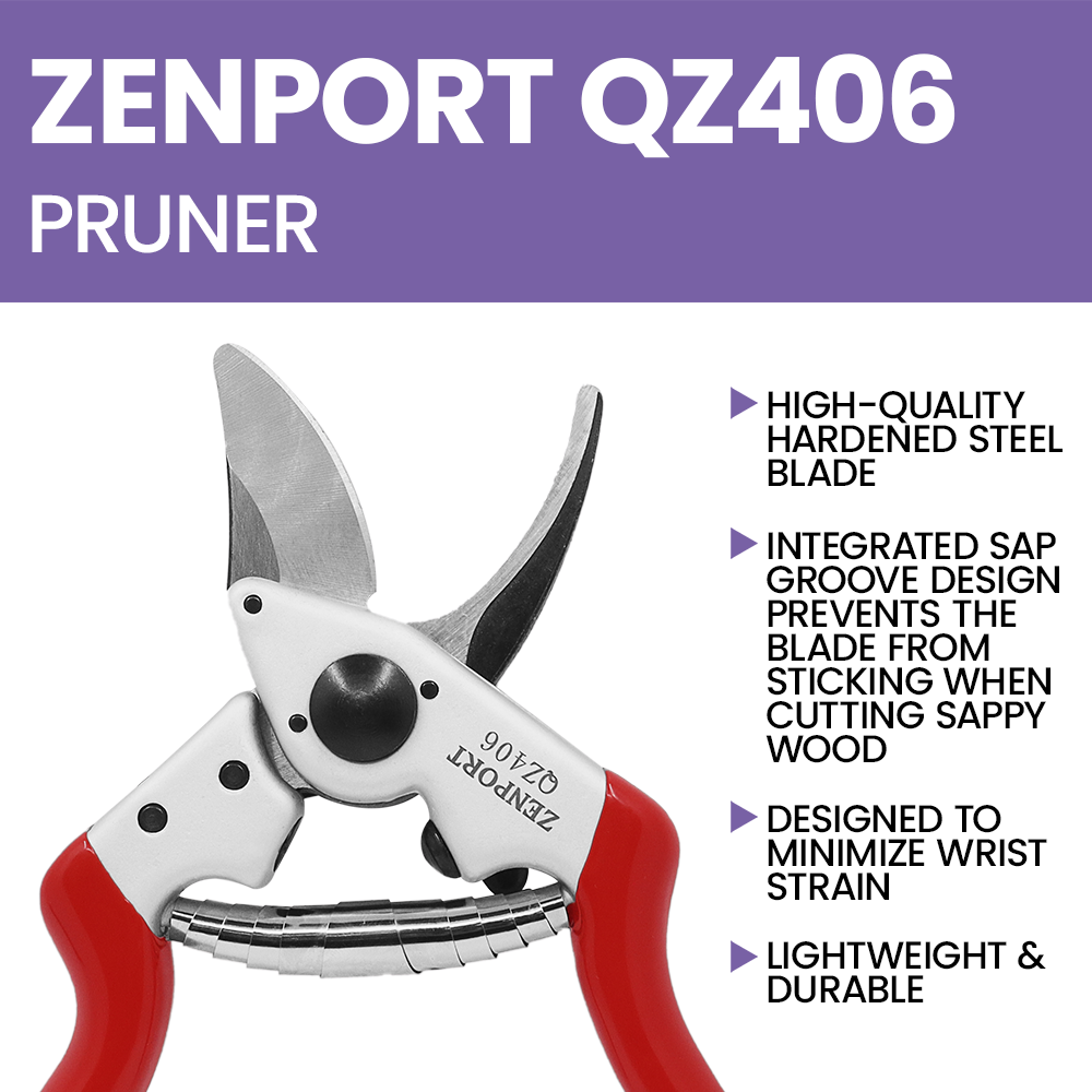 (image for) Zenport QZ406 Pruner Small Professional, .8-Inch Cut, 7.25-Inch Long