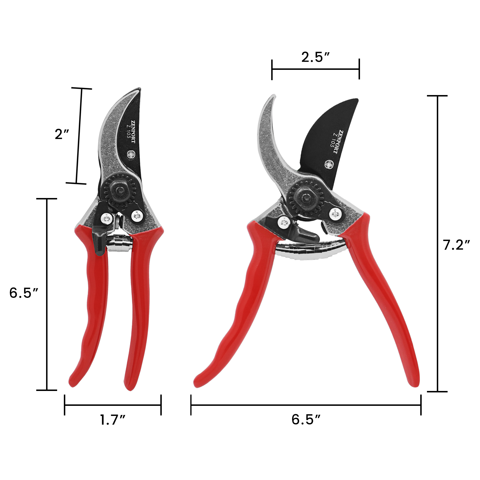 (image for) Zenport Z103 Pruner Large Landscape Crew, 1-Inch Cut, Die Cast Aluminum Handles, 8.5-Inch