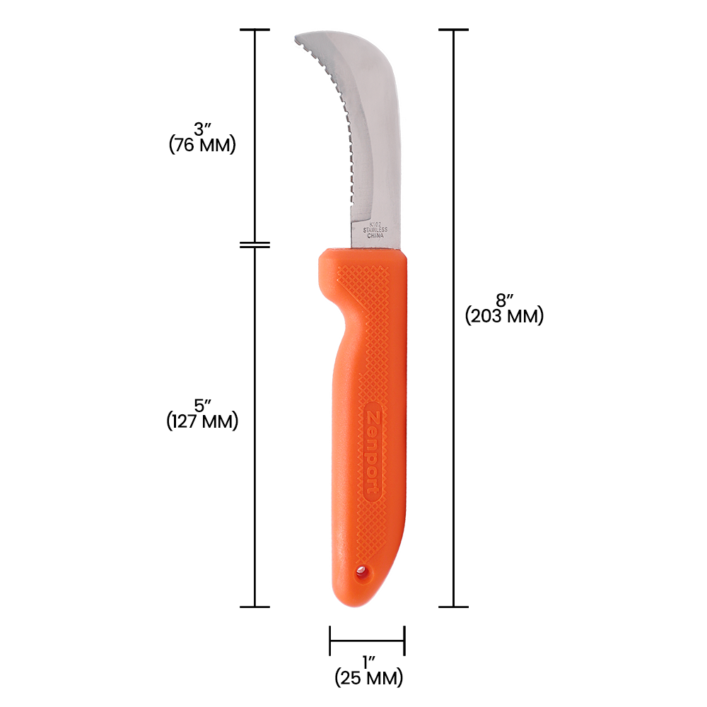 (image for) Zenport Sod Knife K102 Harvest/Utility Knife, Landscape and Sod, 3-Inch Stainless Steel Serrated Blade